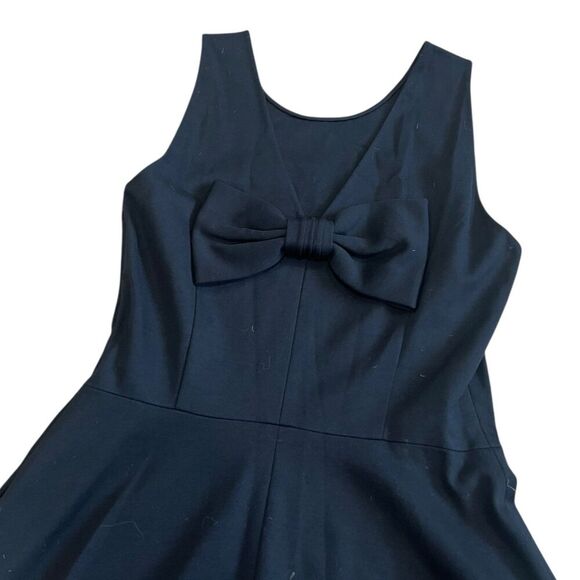 Kate Spade Black Fit and Flare Back Bow Ponte Dress 10 - Picture 3 of 4